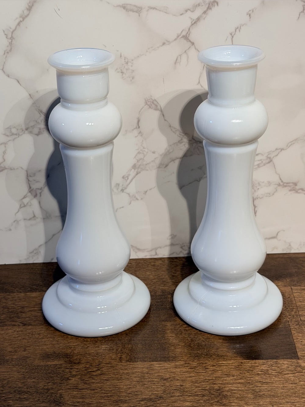 EO Brody M-118 Milkglass Vases Cleveland OH-set of 2